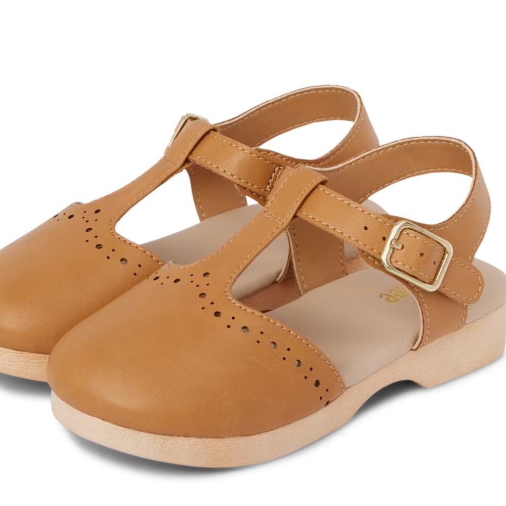 Gymboree Girls' Perforated Tan Clogs - NWT - Toddler Size 10